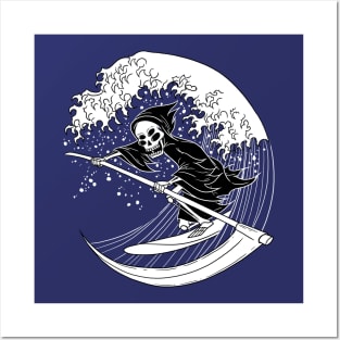 Blackcraft Grim Reaper Surfing Great Wave Posters and Art